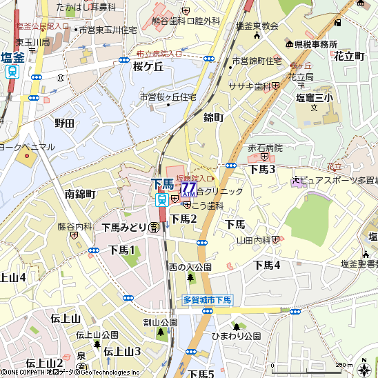 坂総合病院付近の地図